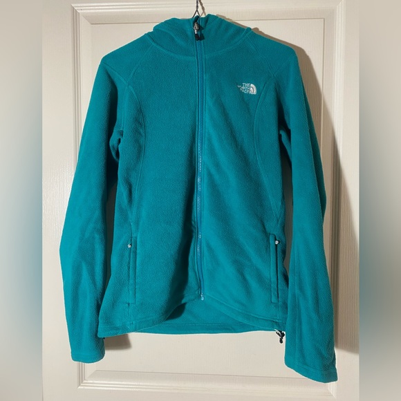 NORTH FACE turquoise fleece jacket size S - Picture 1 of 10